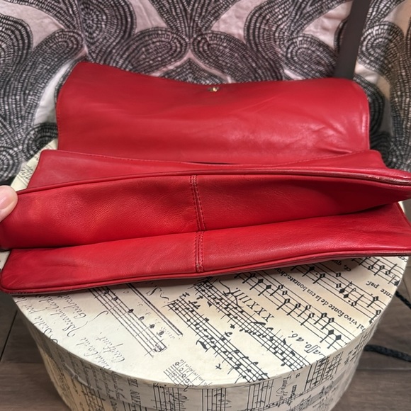 Gorgeous Vintage Unbranded Red Leather Envelope Clutch - Picture 7 of 9